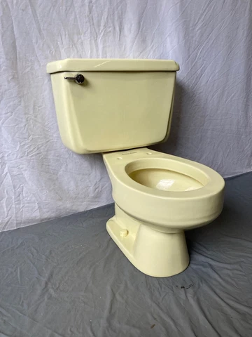 Vtg Ceramic Manchu Yellow Porcelain Toilet Old Retro American Standard 232-22E Cover