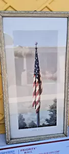Old Glory The Story Of OUR FLAG Picture Frame Print American Flag 23”x12” WWII - Picture 1 of 21