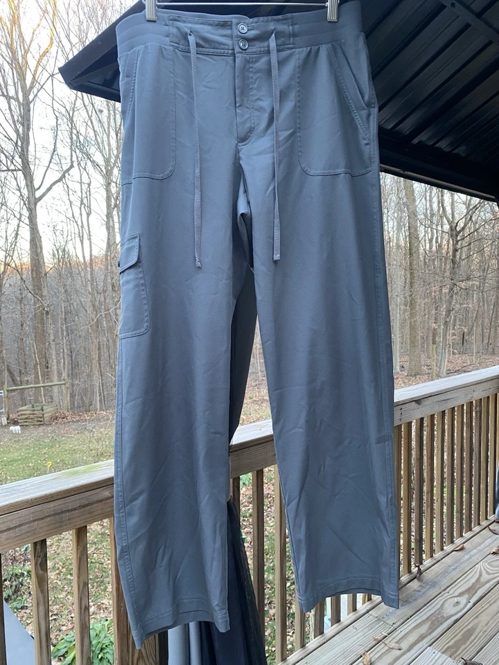 Made For Life 100% Cargo Pant Activewear Stretch Waist L Gray Charcoal Dri - Image 1 of 4