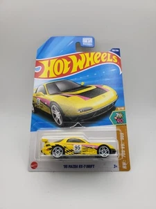 Hot Wheels 2025 95 Mazda RX-7 Drift Yellow 163/250 70s VS 90s 9/10 - Picture 1 of 4