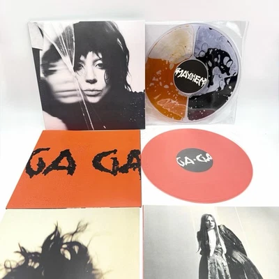 Lady Gaga MAYHEM Split Orange and Black Liquid Filled LP Vinyl Bad World IN HAND - Image 1 of 4