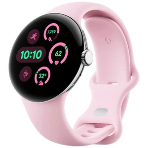 Google Pixel Watch 3 (41 mm) Wi-Fi uniquement - Bracelet en aluminium argenté/quartz rose - Photo 1 sur 6