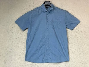 Volcom Mens Button Up Short Sleeve Shirt Logo Embroidered Blue Size Medium - Picture 1 of 11