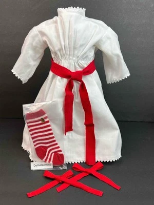 AMERICAN GIRL Kirsten St Lucia Gown Christmas Outfit~Dress~Ribbons~Socks AG tag - Image 1 of 4