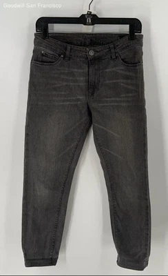 Pantalones de mezclilla para mujer Asos gris algodón pierna cónica bolsillos tiro medio talla 29X30 Foto 1 de 4