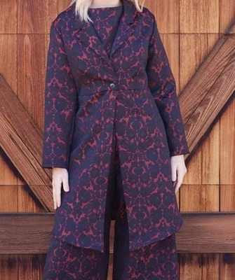 Chaqueta Bryn Walker Opera Rosa Nera Floral Brocado Muesca Cuello L/S 2XL NUEVA CON ETIQUETAS $248 Foto 1 de 4