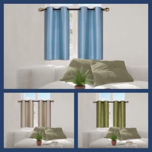 MODERN STYLISH WINDOW VALANCE SHORT CURTAIN DRAPERY FAUX SILK LIGHT WEIGHT N25 - Imagen 1 de 24