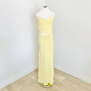 Sass & Bide Artemisa Dress Womens Sz 10 Yellow Chiffon Cowl Neck Sleeveless New - Picture 1 of 12