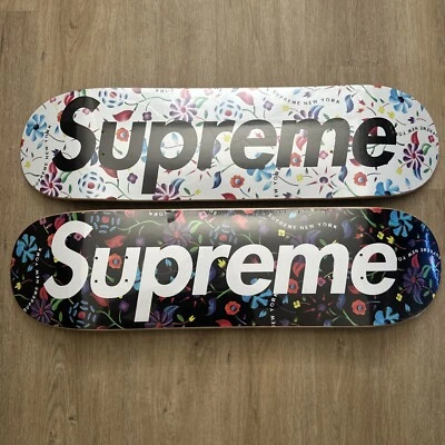 Supreme Airbrushed Floral Deck Set SS19 Negro 8.5 Y Blanco 8.375 NUEVO Foto 1 de 2