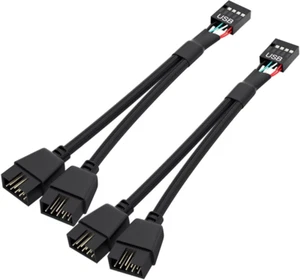 2Pack Motherboard 9Pin USB 2.0 to Dual 9 Pin Extension Splitter, Motherboard USB - Picture 1 of 11