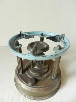 ANCIEN RÉCHAUD à PÉTROLE MARQUÉ à l'ÉTOILE *LAITON & FONTE ÉMAILLÉE BLEU c. 1900 - Photo 1/4