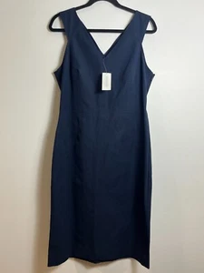 NWT Banana Republic Stretch Double-V Sheath Dress Navy Sz 14 All Occasion Dress - Picture 1 of 5