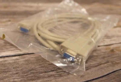 DB9- 10FT Null Modem Cable Serial RS 232  DB 9 Female to Female F/F  NEW Sealed - Image 1 of 4