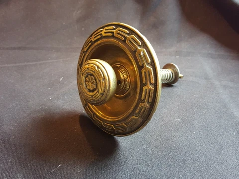 One Reclaimed Antique Brass Victorian Ornate Door Bell Pull Furniture (EH429) Cover