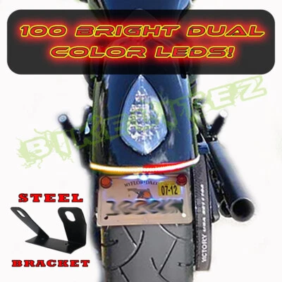 Victory Vegas SMOKED LED Integrated Light Bar w Tag Mount Brake Turn Signals  - Image 1 of 4