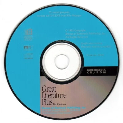 Great Literature Plus For Windows (PC-CD-ROM, 1993) - NEW CD in SLEEVE - Image 1 of 3
