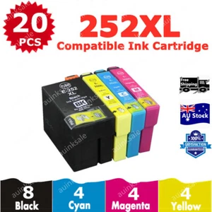 20X Non-OEM 252XL 252 XL Ink Cartridge for Epson workforce WF 3620 7620 3640 - Picture 1 of 6