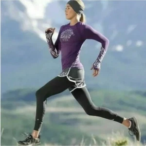 Athleta Women's Large Relay Joggers Black Reflective Running - Picture 1 of 12
