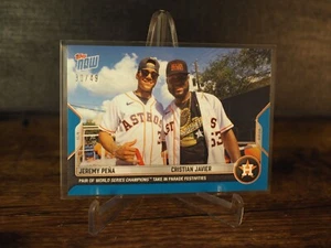 2022 Topps Now Offseason #OS-2 Jeremy Peña & Cristian Javier Blue Parallel 30/49 - Picture 1 of 2