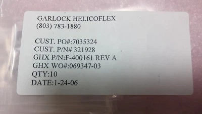 Garlock Helicoflex F-400161 Rev-A Metal Seals (Pk of 10) - Image 1 of 4