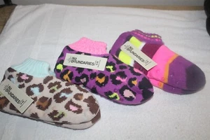 3 pk No Boundaries Slipper Socks Woman's Faux Fur Ankle Length Knit shoe sz 4-10 - Picture 1 of 7
