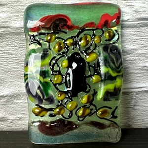 Vintage Fused Glass Art Decorative Rectangular Mag Ready 4” - Picture 1 of 6