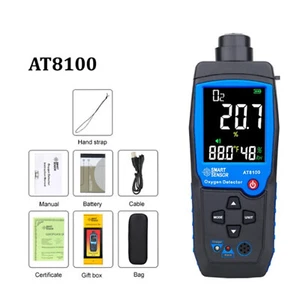Detector de oxígeno inteligente portátil analizador de concentración de oxígeno O2 probador alarma - Imagen 1 de 12