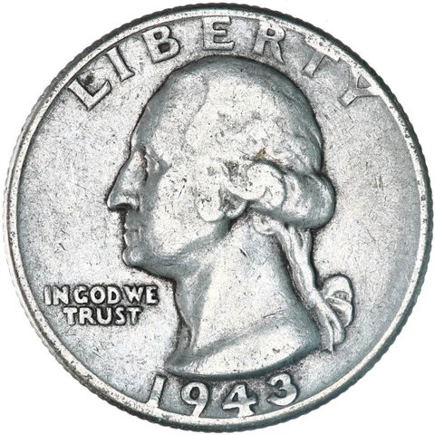 1943 (P) Washington Quarter 90% Silver Fine FN Cover