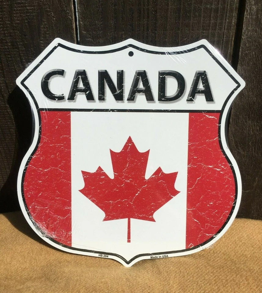 Canada Canadian National Flag Highway Sign Novelty Metal 12" x 12" Road - image 1 of 1