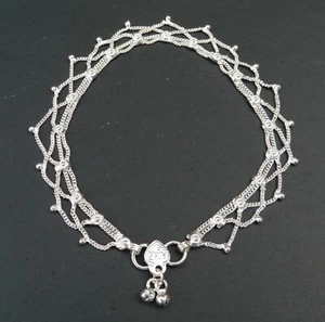 One Fair Trade Silver Coloured Anklet Indian Made with Bells * Belly Dancing - Picture 1 of 3