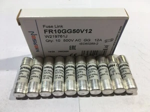 MERSEN FR10GG50V12 500V 12A FERRAZ SHAWMUT Fuse 10x38mm 500V JPSF452 Qty x1/5/10 - Picture 1 of 6