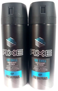 2 Axe Deodorant and Body Spray Ice Chill Frozen Mint & Lemon Fresh 150ml/5.07 oz - Picture 1 of 2