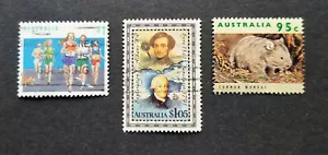 AUSTRALIA 1990-92 Scott 1118 1225 1286 Sport, Explorers Eyre + Vancouver, Wombat - Picture 1 of 1