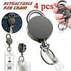 4pcs Pull Ring Retractable Key Chain Keyring Wire Rope Pull Ring Keychain