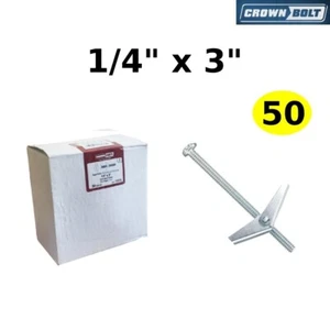 1/4” x 3” Perno de palanca Pared hueca Anclaje Resorte Ala Anclajes para paneles de yeso 1 paquete 50 - Imagen 1 de 1