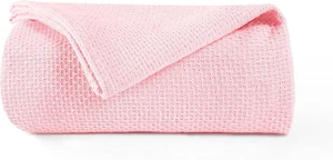 100% Cotton Bed Blanket, Breathable Thermal Blanket Full - Queen Size, Soft Hone - Picture 1 of 7