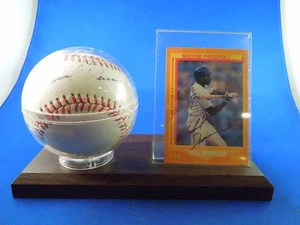Vintage Mike Devereaux Signed 1988 Score Card #637 & Baseball w/ Display - Picture 1 of 9