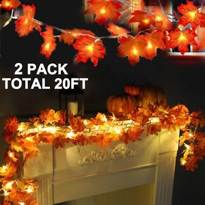 Fall Decor Enlarged Maples Leafed Fall Decorations for Home Fall Lights 2 Pack - Picture 1 of 6