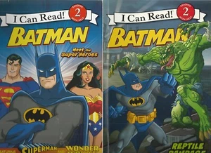 Three  I CAN READ BOOKS    PB   2 BATMAN & 1 SUPERMAN   READING 2     Ex++  - Imagen 1 de 2