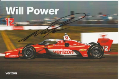 Tarjeta postal con foto de héroe de Indianapolis 500 2025 firmada por Will Power Indy Car Penske Foto 1 de 2