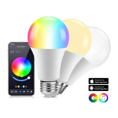 Smart LEDBulb 9W-12W-15W E27 WiFi Bluetooth RGB Dimmable Works w/ Alexa & Google - Image 1 of 4