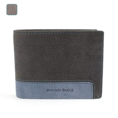 Portafoglio uomo Antonio Basile in vera pelle con ribaltina e protezione RFID