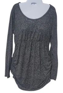 Oh baby Motherhood Womens Maternity XL Gray Thin Ruched SidesPullover Top - Picture 1 of 3