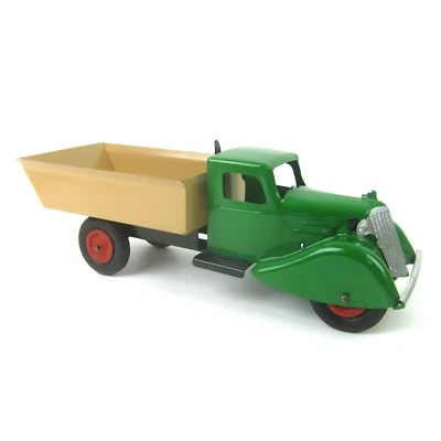 Camión de volteo vintage Wyandotte de acero prensado años 30 verde y amarillo Art Deco RARO Foto 1 de 4