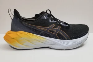 Asics Shoes 2024 Novablast 4 Thunder Blue Sz 9.5 Mens Black Navy Yellow Sneakers - Picture 1 of 13