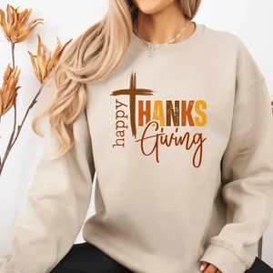Happy Thanksgiving Pumpkin Sweatshirt - Pumpkin Season T-Shirt, Autumn Hoodie - Picture 1 of 5