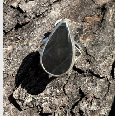 Anillo de labradorita natural hecho a mano de plata de ley 925 talla 11 Foto 1 de 4