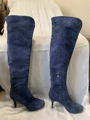 Botas por encima de la rodilla de gamuza azul Sergio Rossi talla 40 Foto 1 de 4