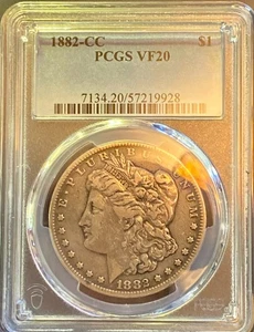 1882-CC PCGS VF20 MORGAN CARSON CITY SILVER COIN - Picture 1 of 2