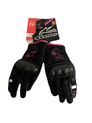 Guantes de calle Alpinestars para mujer Stella SMX-1 Air V2 medianos negros fucsia Foto 1 de 4